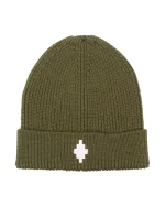 Marcelo Burlon Cappello in Maglia a Coste Con Logo Ricamato