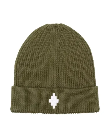 Marcelo Burlon Cappello in Maglia a Coste Con Logo Ricamato