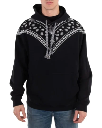 Marcelo Burlon Felpa Ricamata Con Coulisse