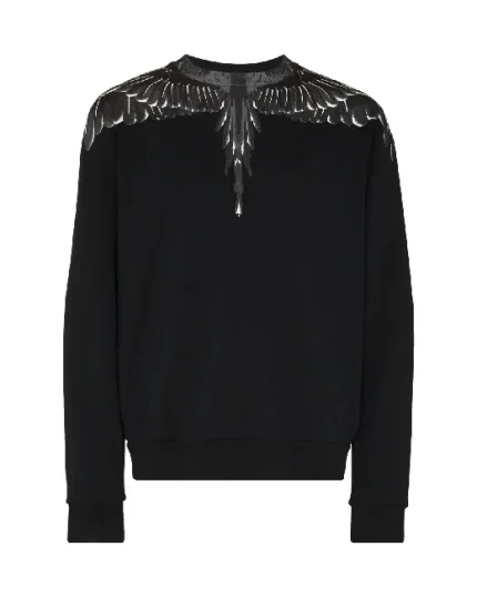 Marcelo Burlon Maglione Girocollo Con Stampa Ali