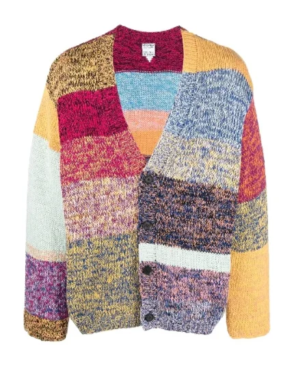 Marcelo Burlon Maglione cardigan a righe con scollo a V