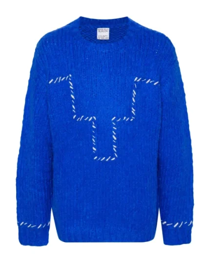 Marcelo Burlon Maglione in Maglia Grossa Con Logo Ricamato
