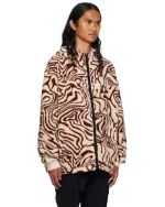 Marcelo Burlon Beige & Burgundy AOP Fluid Jacket - Image 4