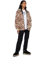 Marcelo Burlon Beige & Burgundy AOP Fluid Jacket - Image 2