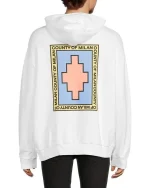 Marcelo Burlon Men’s White Cotton Hoodie - Image 2